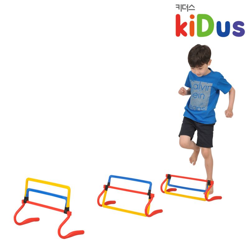 키더스 3단 허들 유아체육 학교 유치원 어린이집 달리기 육상 릴레이 점프 훈련 트레이닝