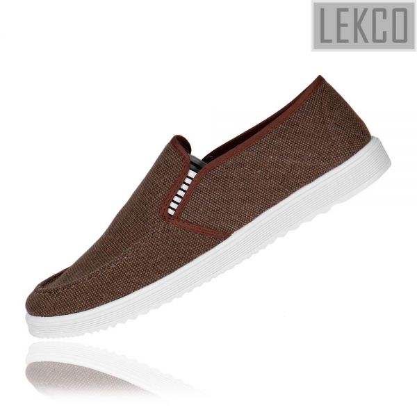 LEKCO 남녀공용 신발 가벼운 슬립온 캐주얼화 BG-501 브라운