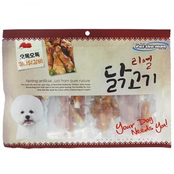 몽동닷컴 펫더맨 리얼 닭고기 미니 닭갈비 - 300g 애견용품 애완용품 스낵 사사미 져키 비스켓