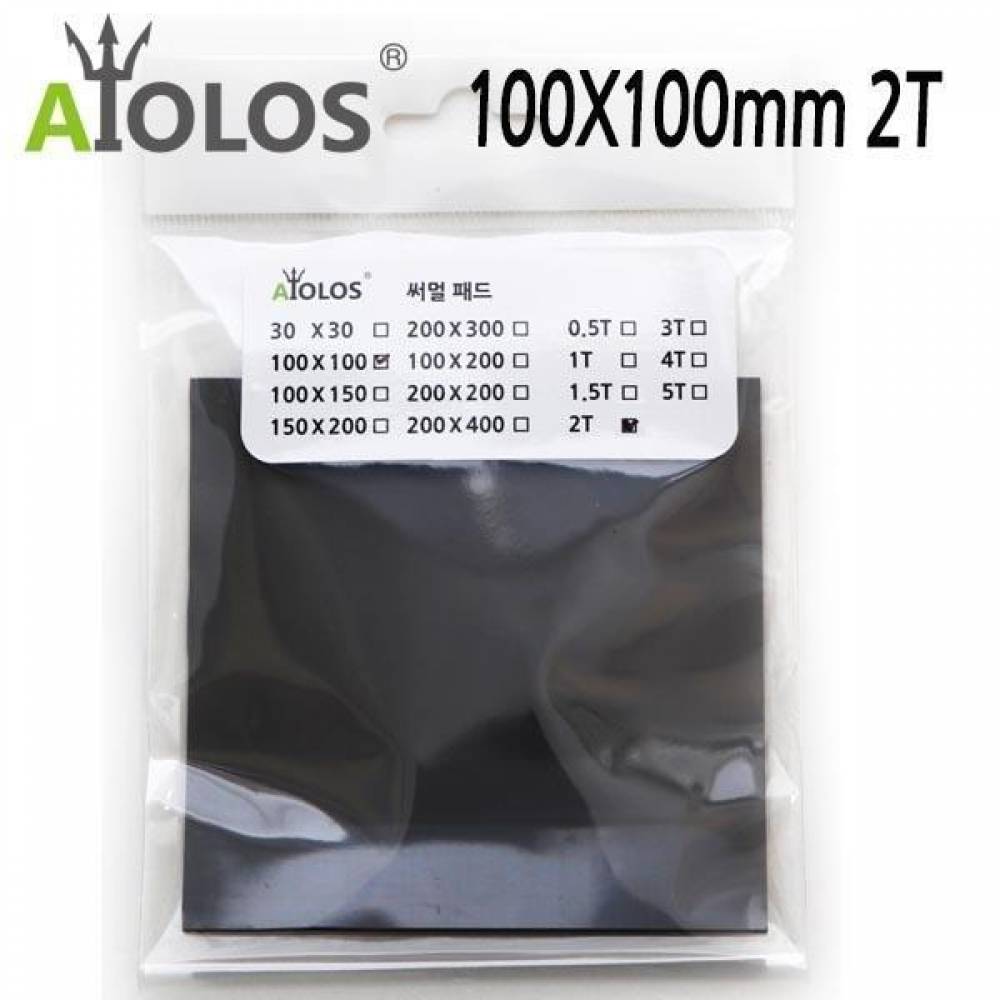 AiOLOS 써멀 패드 100x100 2T 써멀패드 열전도패드 냉각패드 방열패드 냉각써멀패드