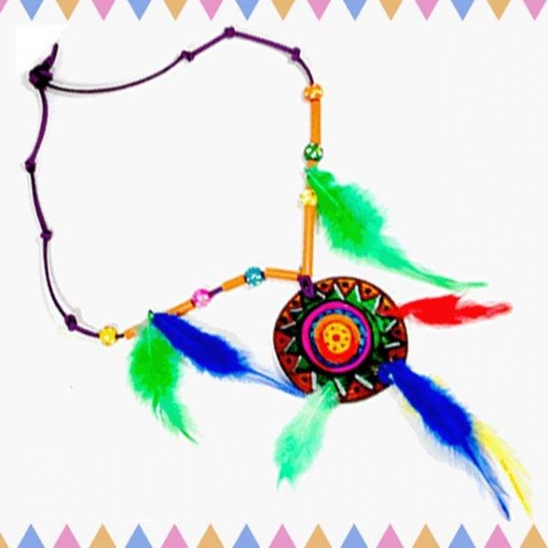 (만들기재료)인디언깃털목걸이 만들기 5개묶음 만들기재료 목걸이만들기 방과후만들기 어린이집만들기 유치원만들기 만들기수업