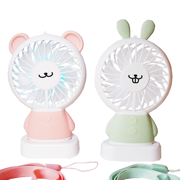토끼 곰 LED 불빛 핸드 선풍기 휴대용 USB 미니선풍기