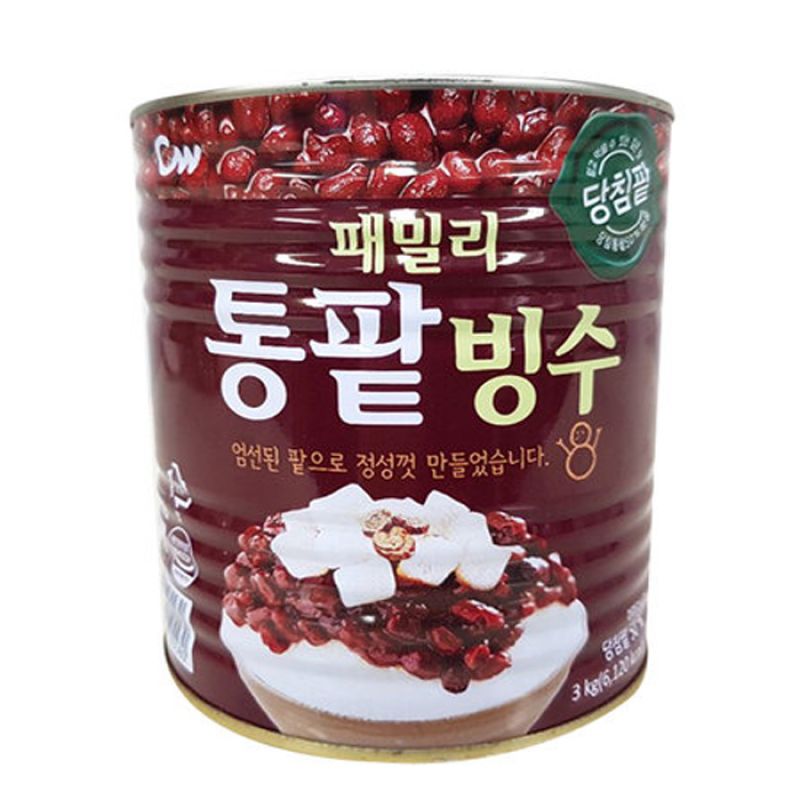 청우 패밀리 통팥빙수 당침팥(캔)3kg 빙수팥 빙수재료 팥빙수 청우빙수팥 대용량팥 팥빙수재료